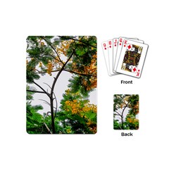 Tree Sunlight Forest Nature Landscape Sunrise Fog Playing Cards Single Design (mini) by danenraven