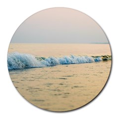 Sea Beach Ocean Sunset Sky Nature Coast Water Round Mousepad by danenraven