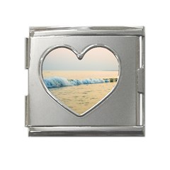 Sea Beach Ocean Sunset Sky Nature Coast Water Mega Link Heart Italian Charm (18mm)