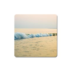 Sea Beach Ocean Sunset Sky Nature Coast Water Square Magnet by danenraven