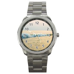 Sea Beach Ocean Sunset Sky Nature Coast Water Sport Metal Watch by danenraven