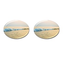 Sea Beach Ocean Sunset Sky Nature Coast Water Cufflinks (oval) by danenraven