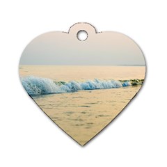 Sea Beach Ocean Sunset Sky Nature Coast Water Dog Tag Heart (one Side) by danenraven