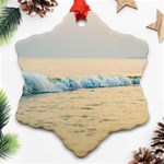 Sea Beach Ocean Sunset Sky Nature Coast Water Snowflake Ornament (Two Sides) Front