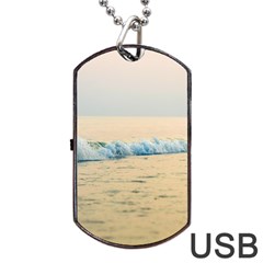 Sea Beach Ocean Sunset Sky Nature Coast Water Dog Tag Usb Flash (two Sides) by danenraven