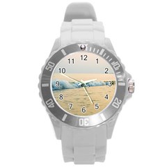 Sea Beach Ocean Sunset Sky Nature Coast Water Round Plastic Sport Watch (l) by danenraven