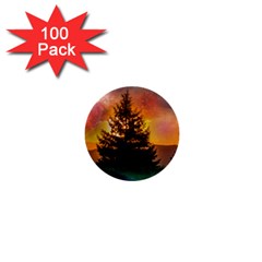 Tree Nature Landscape Fantasy Magical Cosmic 1  Mini Buttons (100 pack) 