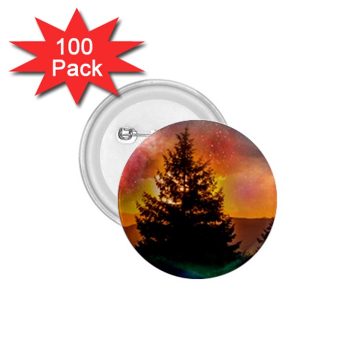 Tree Nature Landscape Fantasy Magical Cosmic 1.75  Buttons (100 pack) 