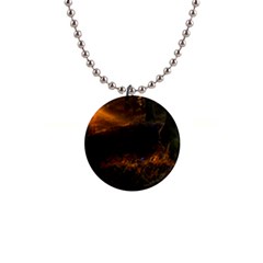 Sunset Forest Fall Sunbeams Nature 1  Button Necklace by danenraven