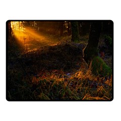 Sunset Forest Fall Sunbeams Nature Fleece Blanket (small) by danenraven