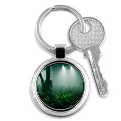 Swamp Forest Trees Background Nature Eerie Key Chain (round) by danenraven