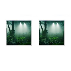 Swamp Forest Trees Background Nature Eerie Cufflinks (square) by danenraven