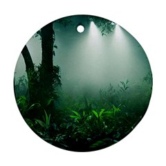 Swamp Forest Trees Background Nature Eerie Round Ornament (two Sides) by danenraven