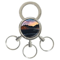 Beach Volcano Ocean Sunset Sunrise Iceland 3-ring Key Chain by danenraven