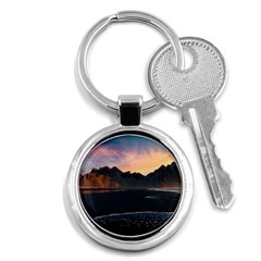 Beach Volcano Ocean Sunset Sunrise Iceland Key Chain (round) by danenraven