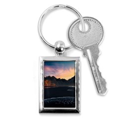 Beach Volcano Ocean Sunset Sunrise Iceland Key Chain (rectangle) by danenraven