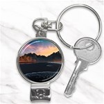 Beach Volcano Ocean Sunset Sunrise Iceland Nail Clippers Key Chain Front