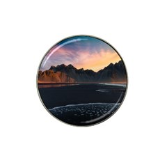 Beach Volcano Ocean Sunset Sunrise Iceland Hat Clip Ball Marker by danenraven