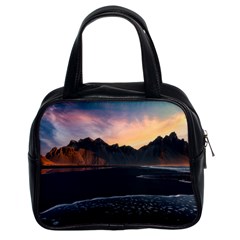 Beach Volcano Ocean Sunset Sunrise Iceland Classic Handbag (two Sides) by danenraven