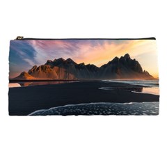 Beach Volcano Ocean Sunset Sunrise Iceland Pencil Case by danenraven