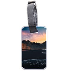 Beach Volcano Ocean Sunset Sunrise Iceland Luggage Tag (two Sides) by danenraven