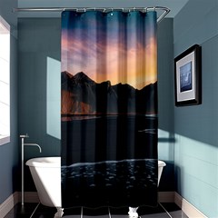 Beach Volcano Ocean Sunset Sunrise Iceland Shower Curtain 36  X 72  (stall)  by danenraven