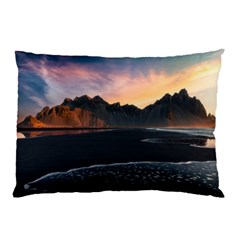 Beach Volcano Ocean Sunset Sunrise Iceland Pillow Case (two Sides) by danenraven