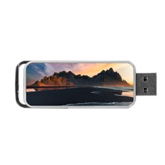 Beach Volcano Ocean Sunset Sunrise Iceland Portable Usb Flash (two Sides) by danenraven