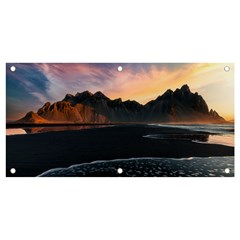 Beach Volcano Ocean Sunset Sunrise Iceland Banner And Sign 4  X 2 