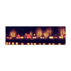 Night Houses River Bokeh Leaves Fall Autumn Sticker Bumper (100 Pack) by danenraven