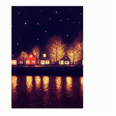 Night Houses River Bokeh Leaves Fall Autumn Large Garden Flag (two Sides) by danenraven