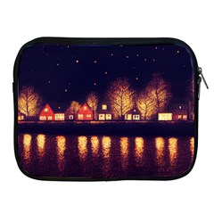 Night Houses River Bokeh Leaves Fall Autumn Apple Ipad 2/3/4 Zipper Cases by danenraven