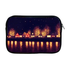 Night Houses River Bokeh Leaves Fall Autumn Apple Macbook Pro 17  Zipper Case by danenraven