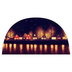 Night Houses River Bokeh Leaves Fall Autumn Anti Scalding Pot Cap by danenraven