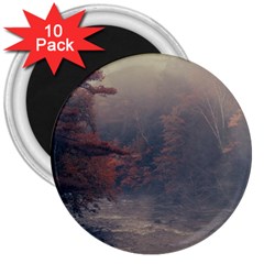 Morning River Forest Autumn Misty Morning Stream 3  Magnets (10 Pack)  by danenraven