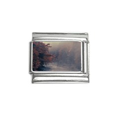 Morning River Forest Autumn Misty Morning Stream Italian Charm (9mm)