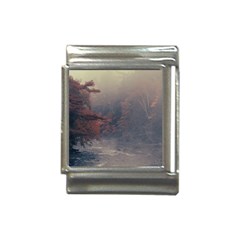 Morning River Forest Autumn Misty Morning Stream Italian Charm (13mm)