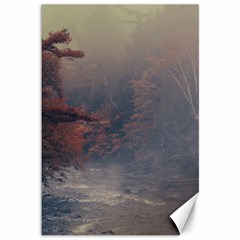 Morning River Forest Autumn Misty Morning Stream Canvas 12  X 18  by danenraven