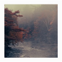 Morning River Forest Autumn Misty Morning Stream Medium Glasses Cloth (2 Sides) by danenraven