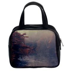 Morning River Forest Autumn Misty Morning Stream Classic Handbag (two Sides) by danenraven