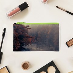 Morning River Forest Autumn Misty Morning Stream Cosmetic Bag (xs) by danenraven