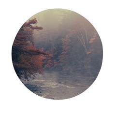 Morning River Forest Autumn Misty Morning Stream Mini Round Pill Box (pack Of 5) by danenraven