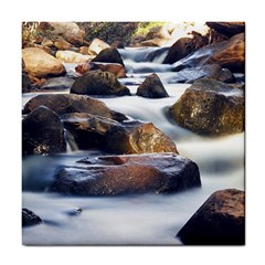 River Nature Stream Brook Water Rocks Landscape Tile Coaster by danenraven