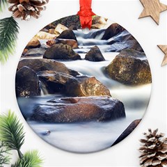 River Nature Stream Brook Water Rocks Landscape Ornament (round) by danenraven