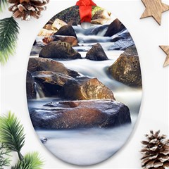 River Nature Stream Brook Water Rocks Landscape Ornament (oval) by danenraven