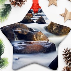 River Nature Stream Brook Water Rocks Landscape Ornament (star) by danenraven