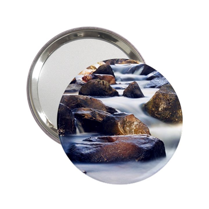 River Nature Stream Brook Water Rocks Landscape 2.25  Handbag Mirrors