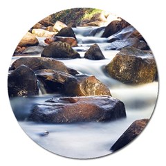 River Nature Stream Brook Water Rocks Landscape Magnet 5  (round) by danenraven