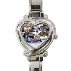 River Nature Stream Brook Water Rocks Landscape Heart Italian Charm Watch by danenraven