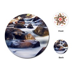 River Nature Stream Brook Water Rocks Landscape Playing Cards Single Design (round) by danenraven